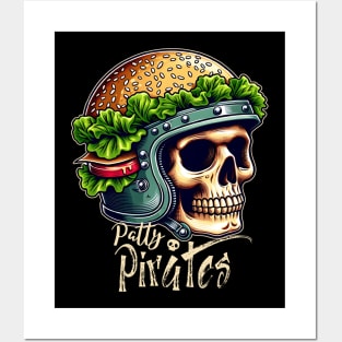 Burger Skull head skeleton Posters and Art